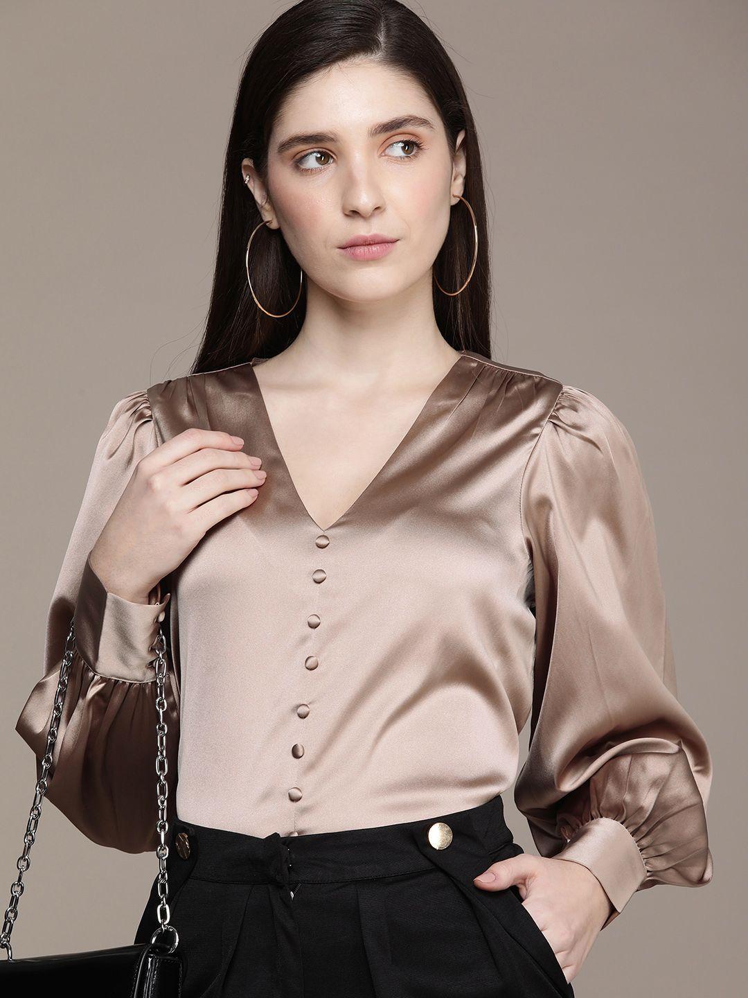 french connection bishop sleeves shirt style top