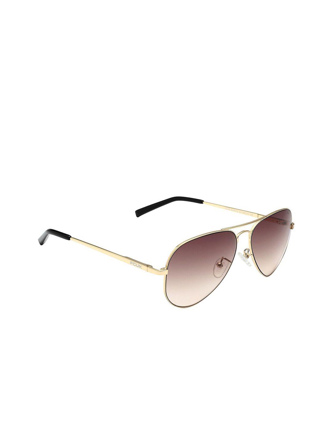 french connection brown lens aviator sunglasses with uv protected lens fcuk stafford c2 s