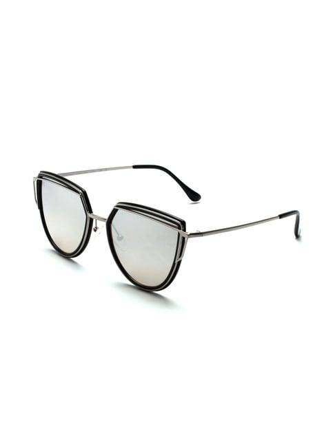 french connection fc7432 silver mirrored square sunglasses