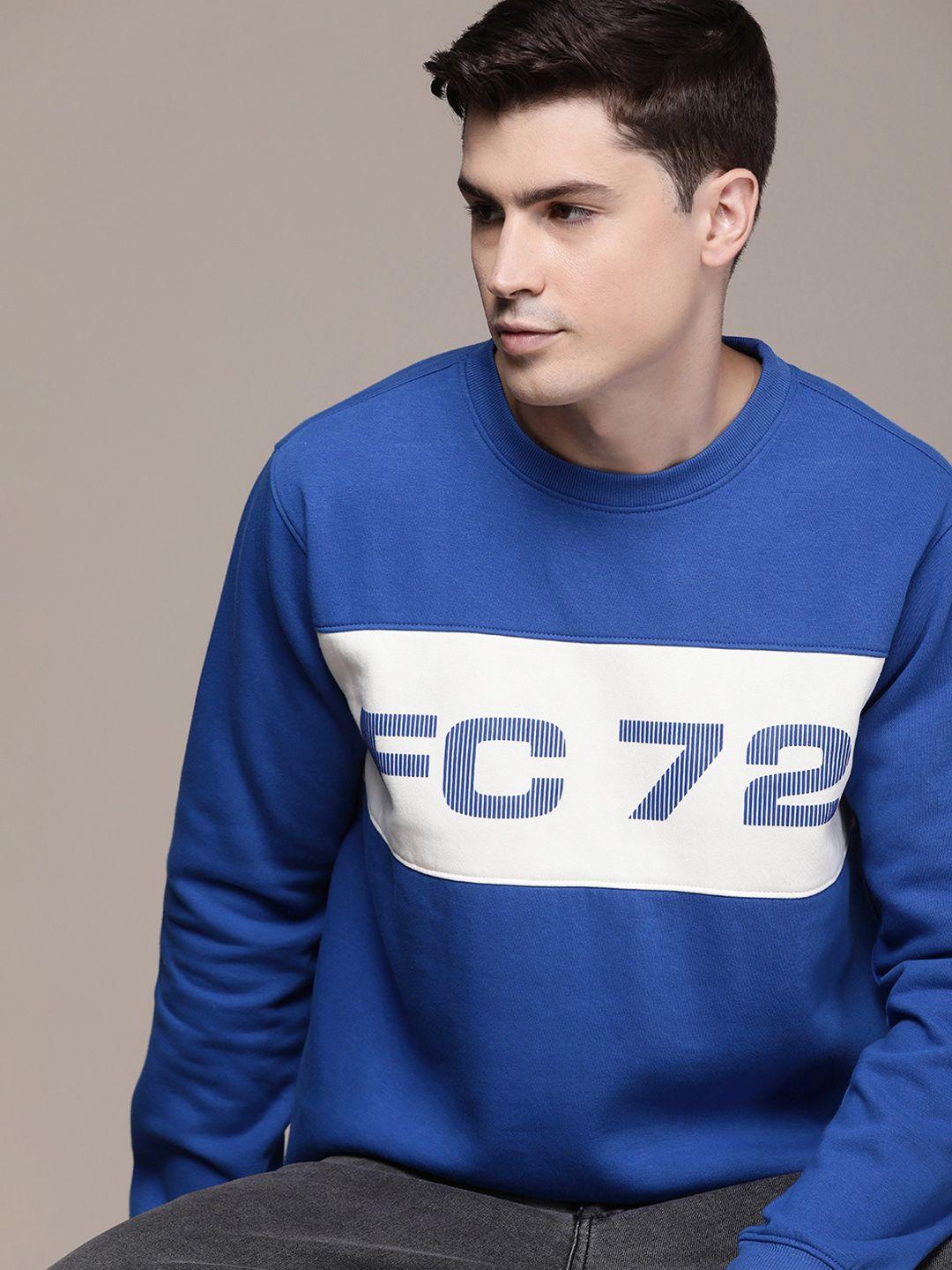french connection graphic printed & colourblocked sweatshirt