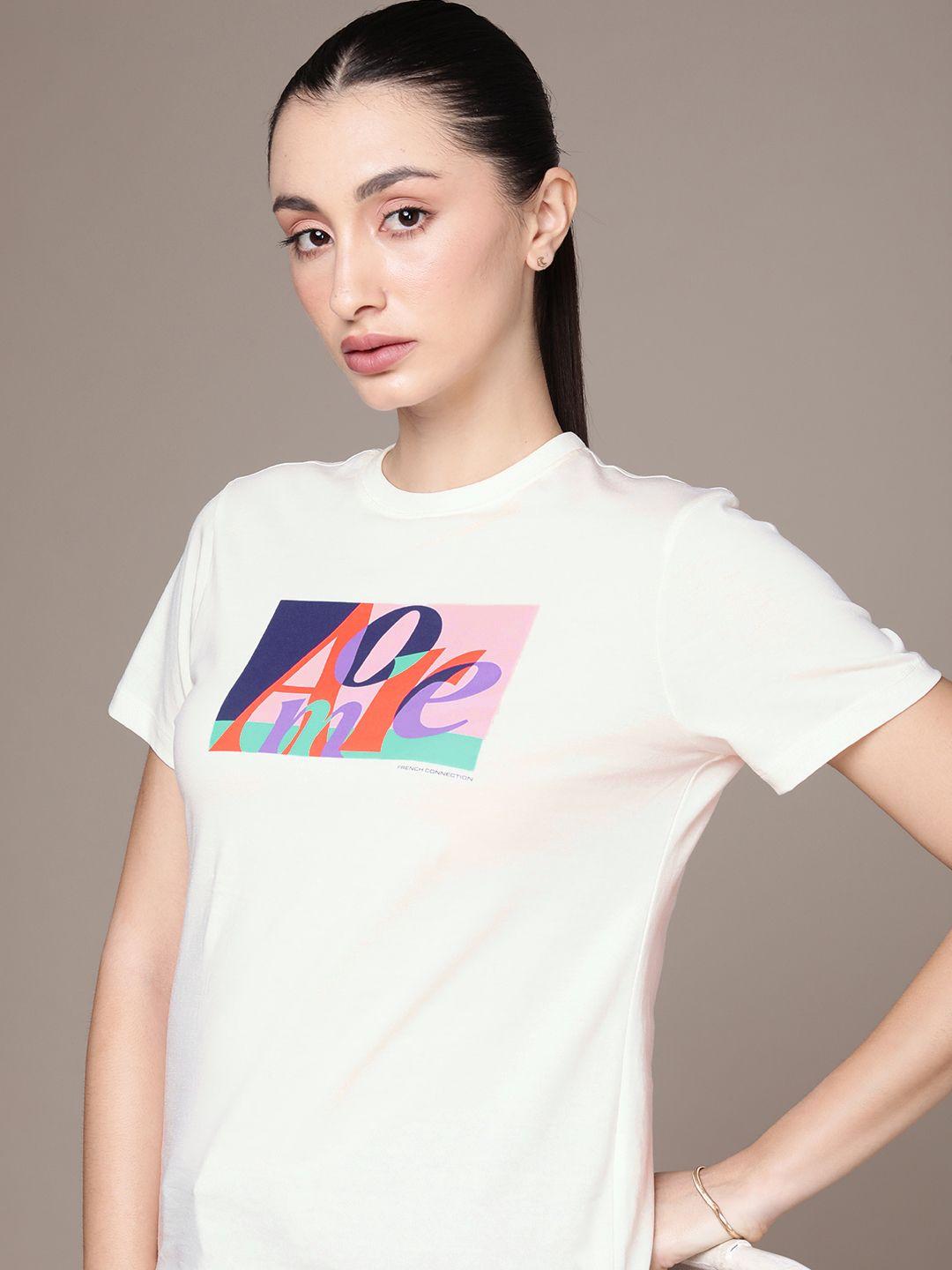 french connection graphic printed pure cotton t-shirt