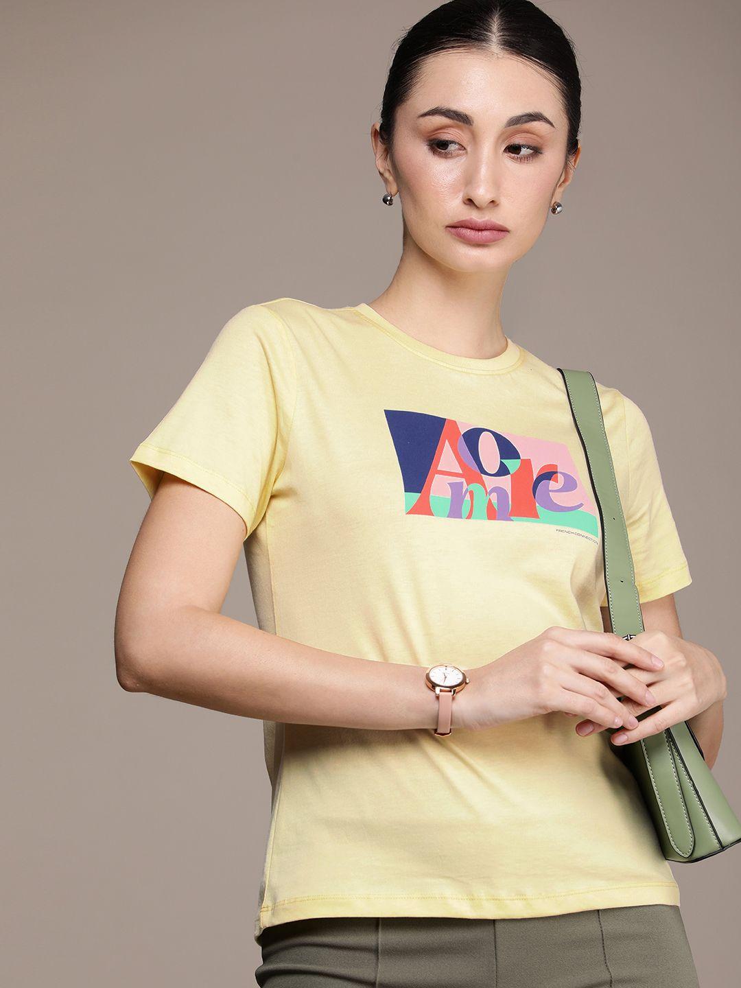 french connection graphic printed pure cotton t-shirt