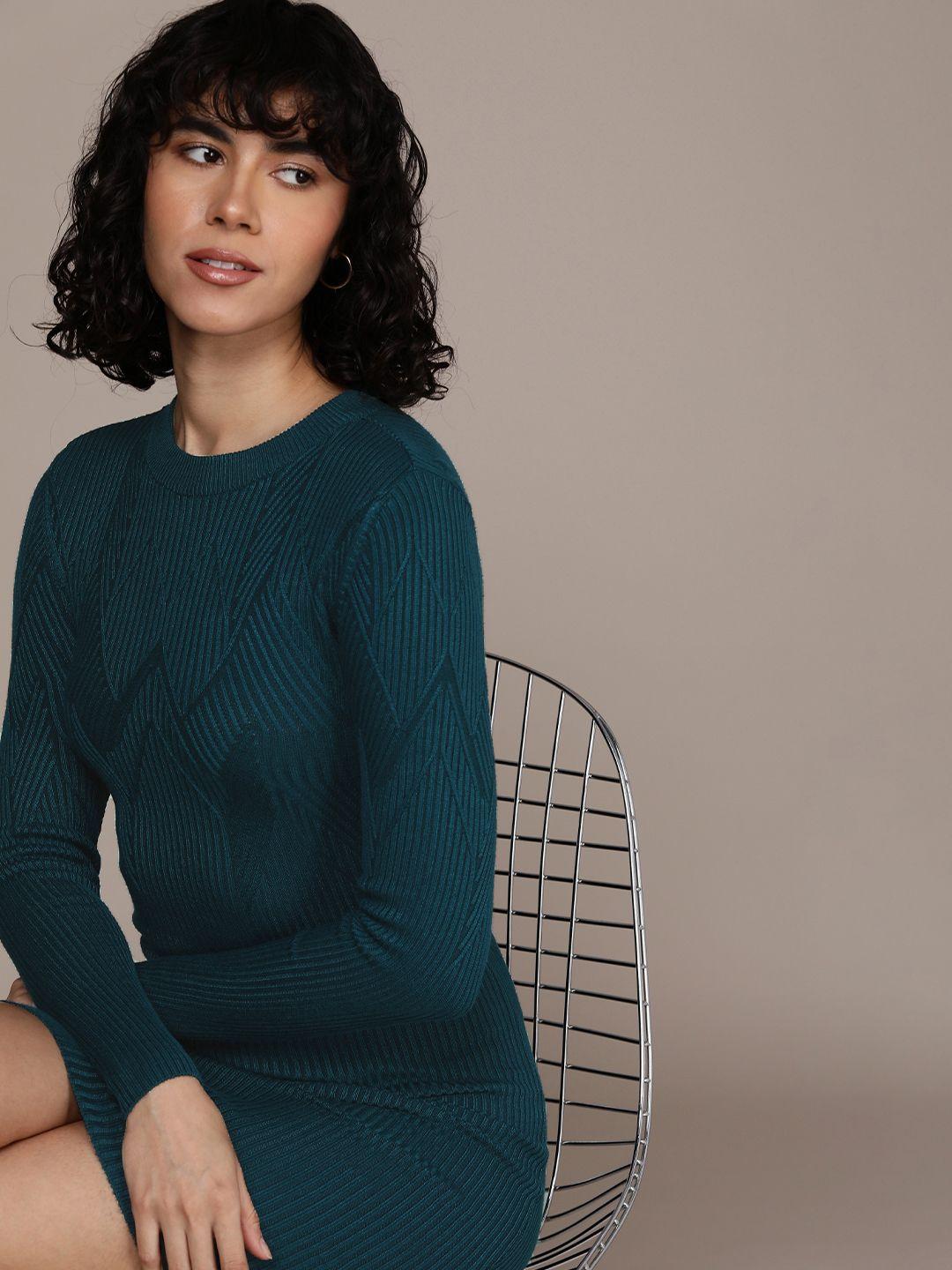 french connection long sleeves knitted jumper dress