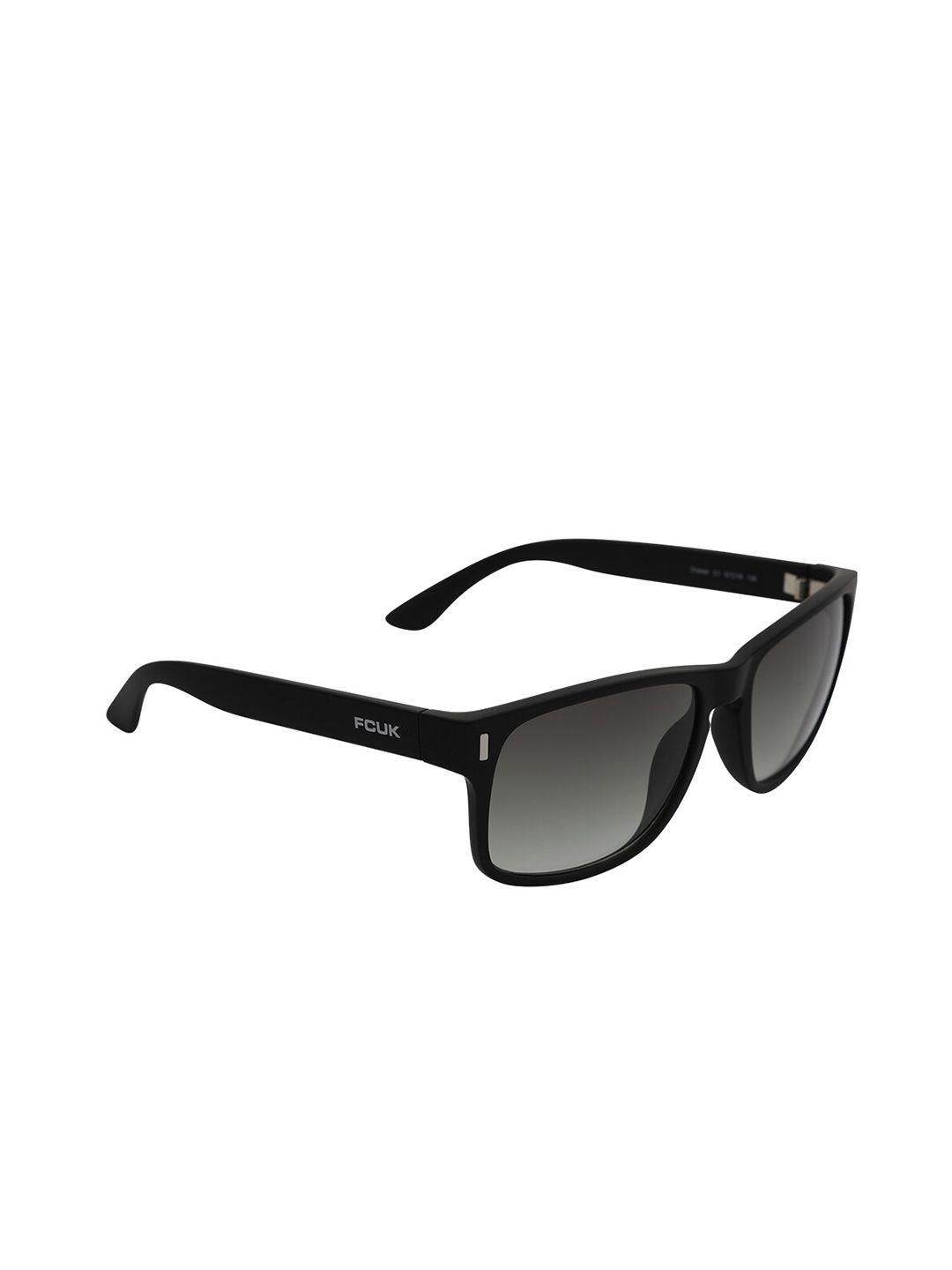 french connection men green lens & black square sunglasses &uv protected lens fcuk chester