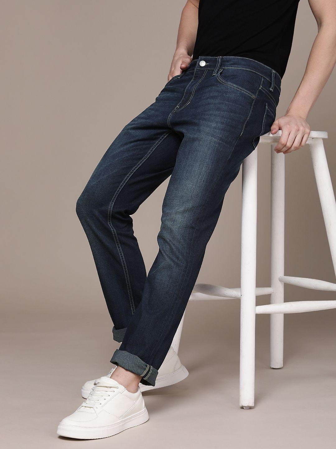 french connection men regular fit light fade stretchable jeans