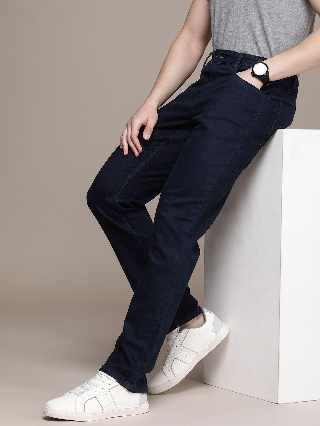 french connection men slim fit stretchable mid-rise jeans