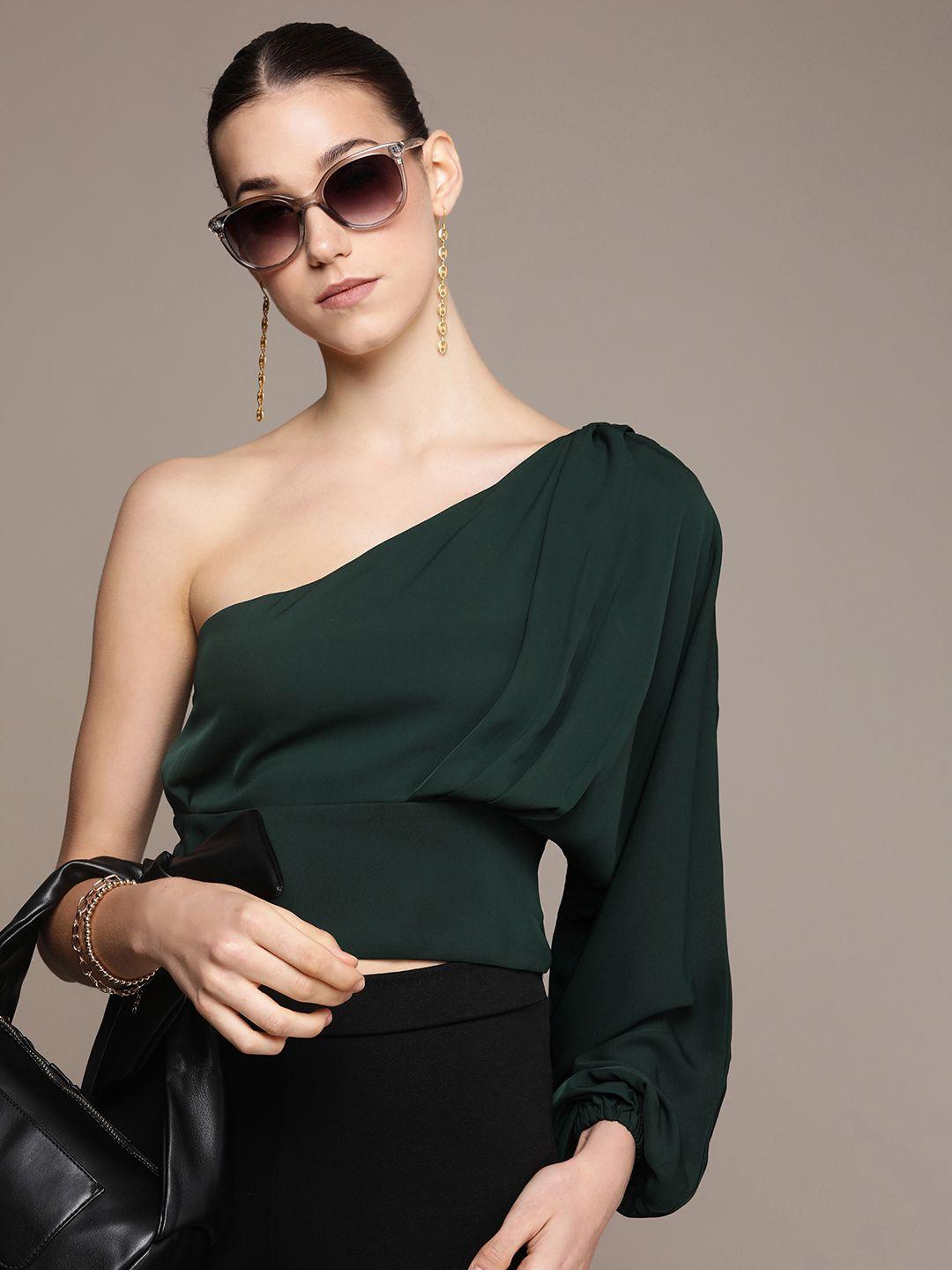 french connection one-shoulder blouson top