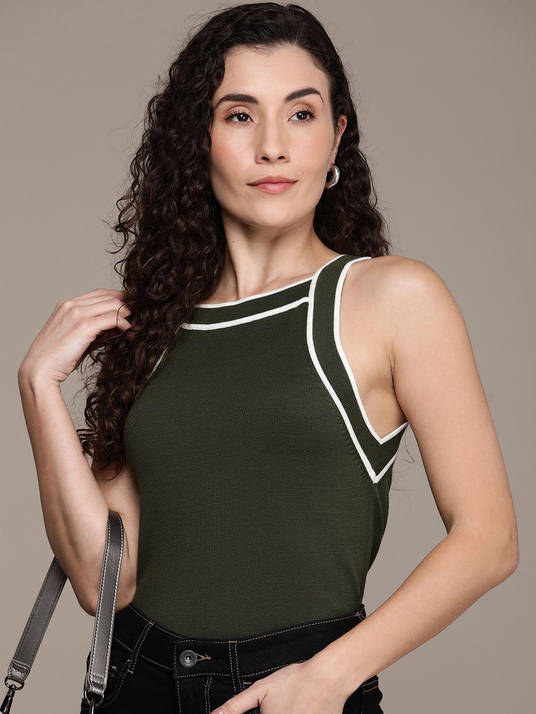 french connection pure cotton knitted tank top