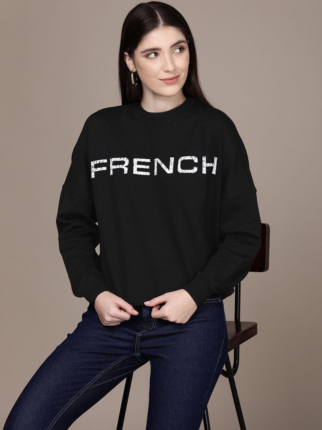 french connection round neck brand logo printed sweatshirt