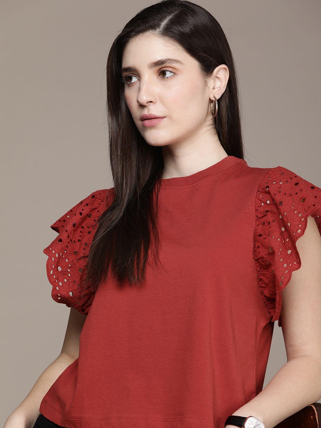 french connection round neck cotton top