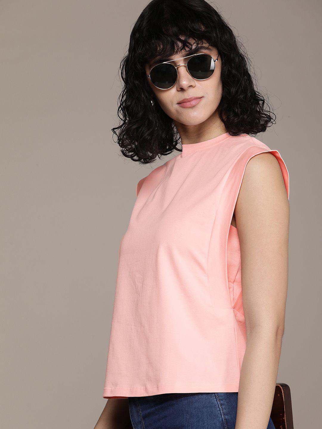 french connection solid cropped t-shirt