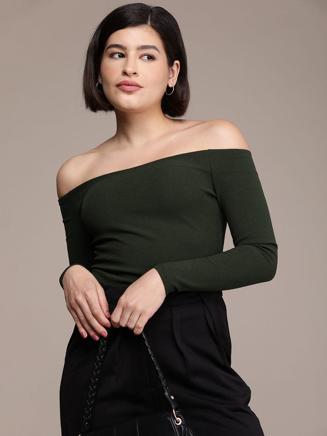 french connection solid off-shoulder top