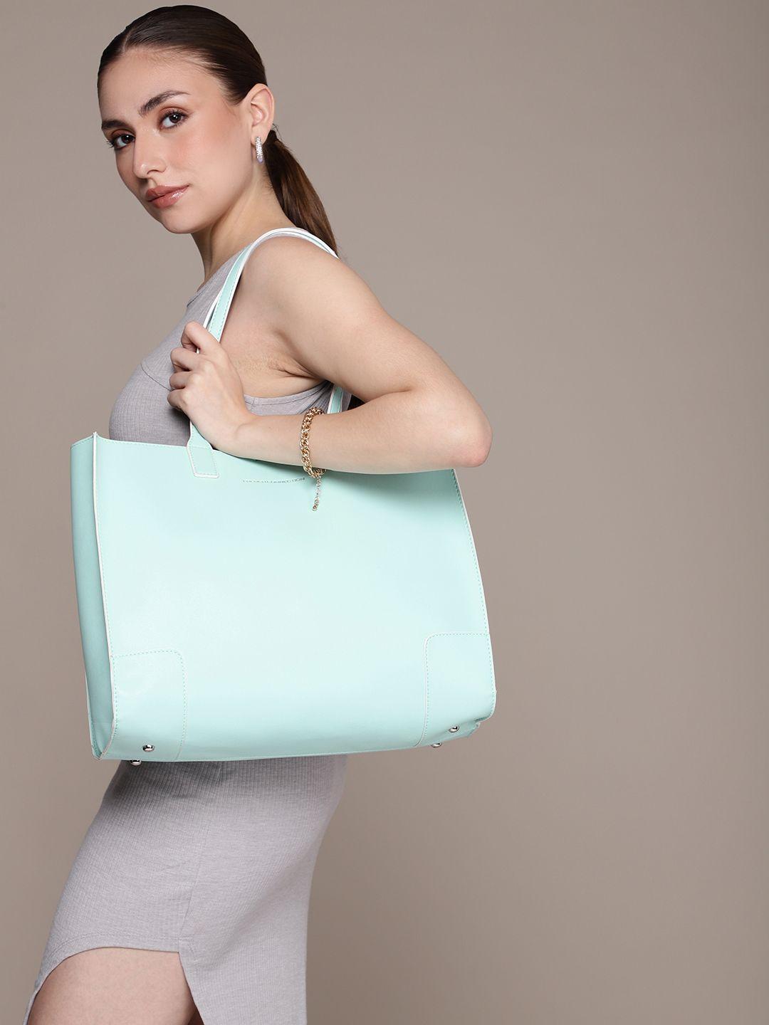 french connection solid structured shoulder bag