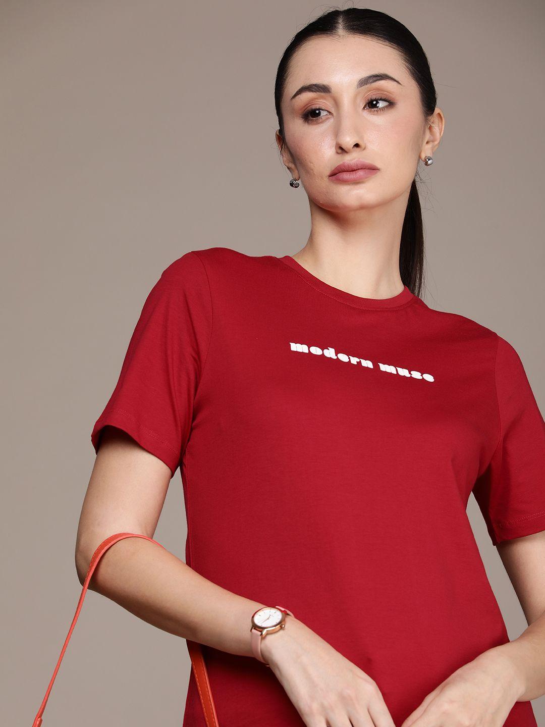 french connection typography pure cotton applique t-shirt