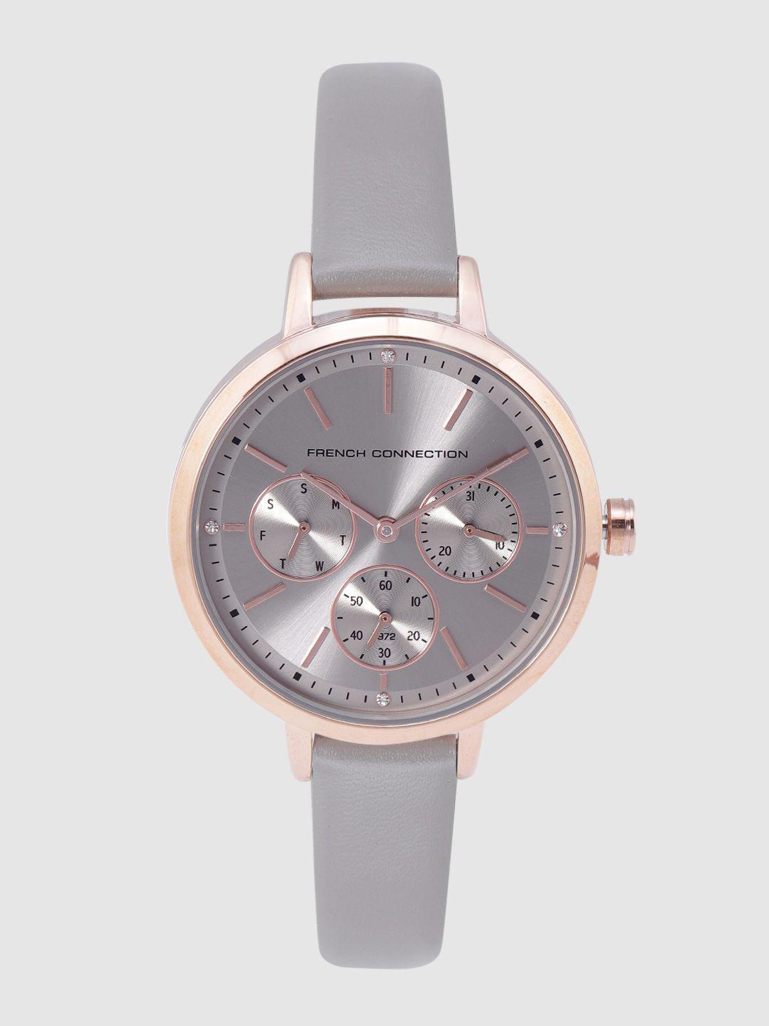 french connection women grey analogue watch fc134e