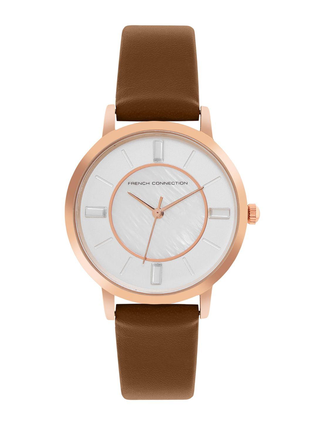 french connection women leather straps analogue watch fcn00066a