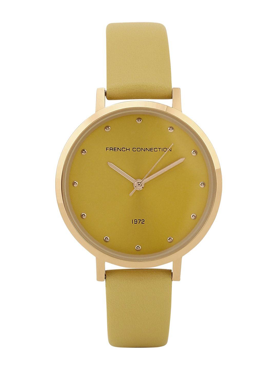 french connection women leather straps analogue watch fcn00080e