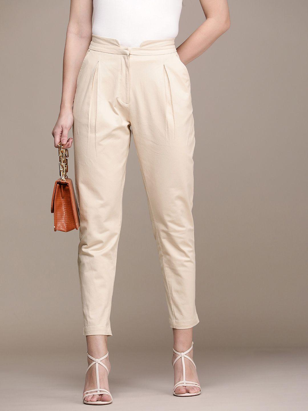 french connection women pleated casual trousers