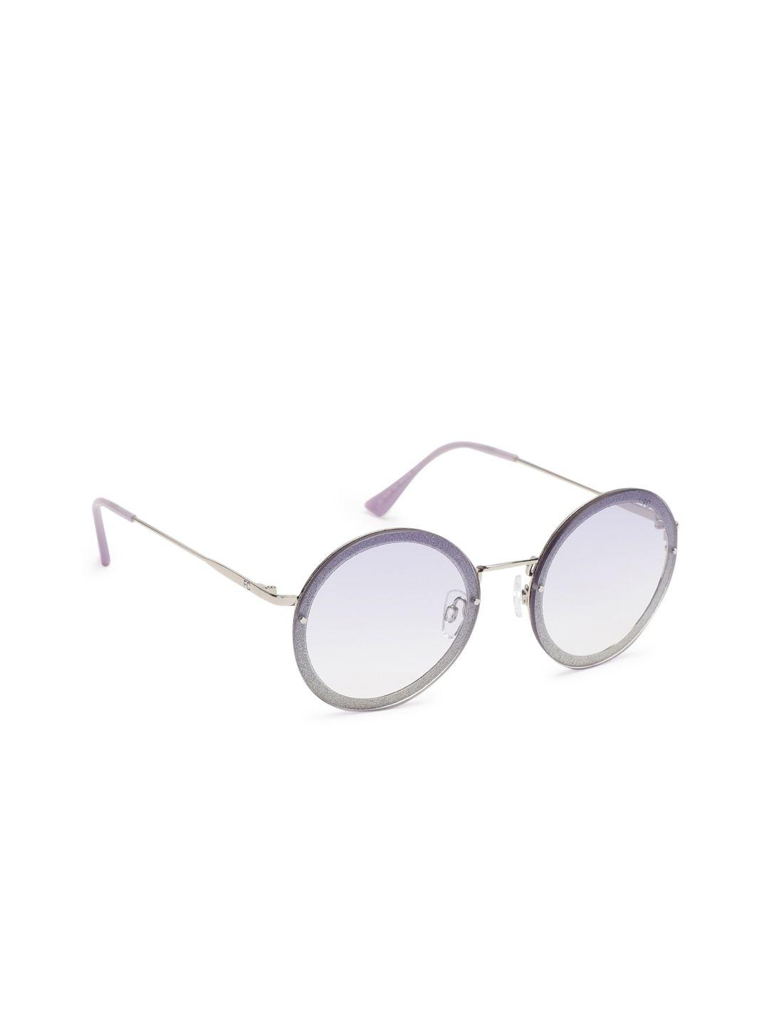 french connection women purple lens & round sunglasses with uv protected lens fc 7570 c2 s