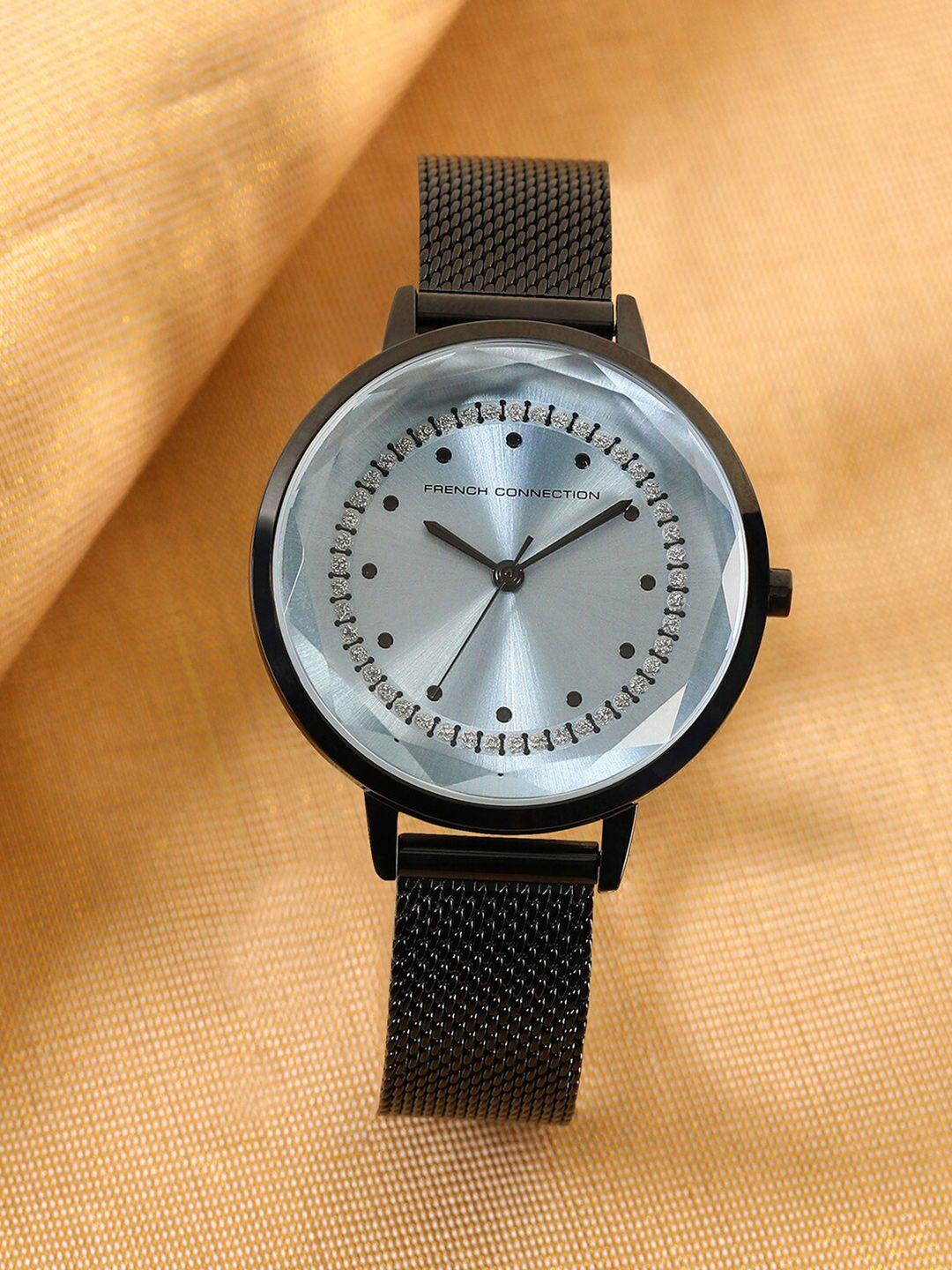 french connection women stainless steel bracelet style straps analogue watch fcc02bm