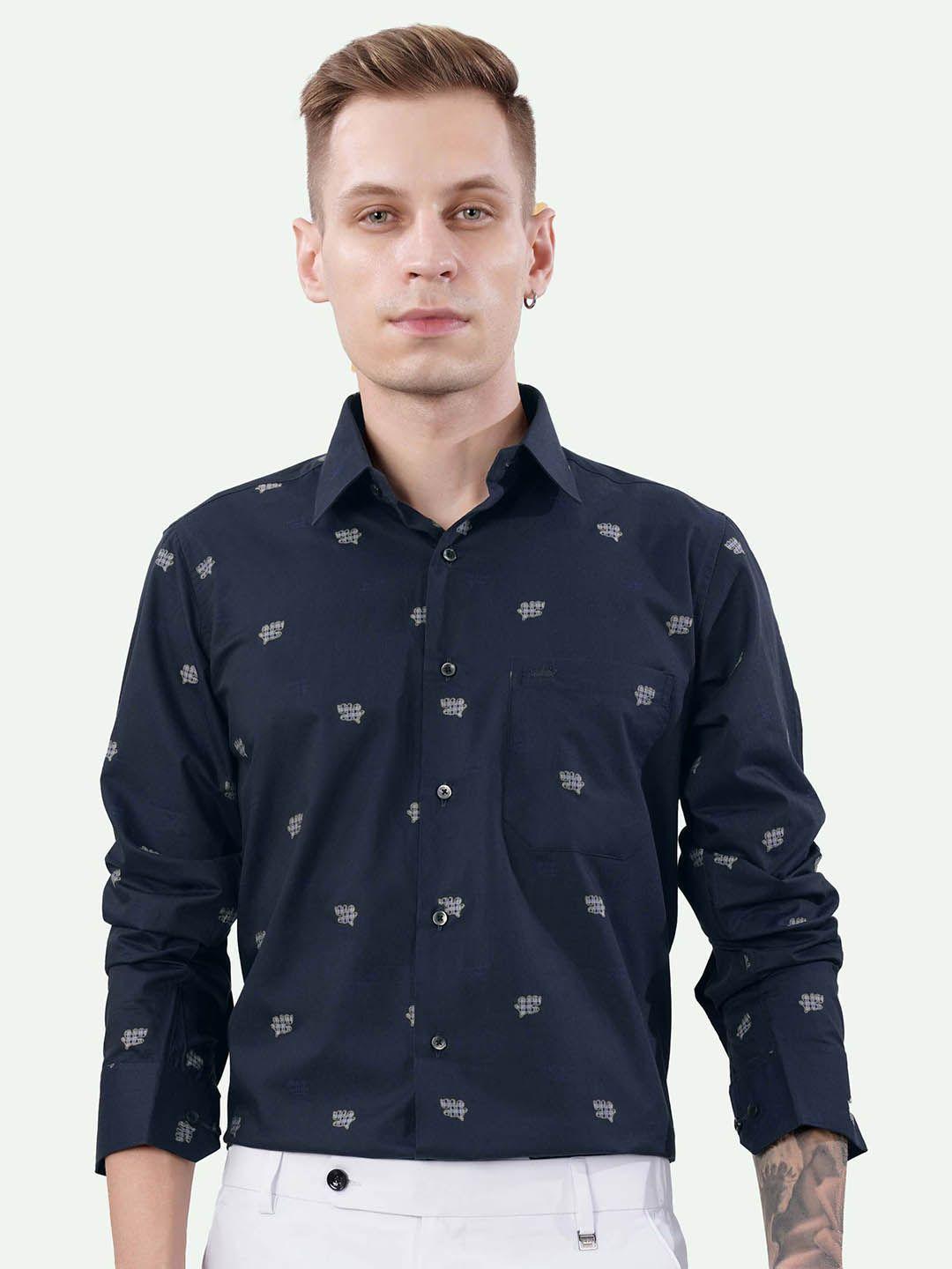 french crown conversational printed standard regular fit opaque cotton casual shirt