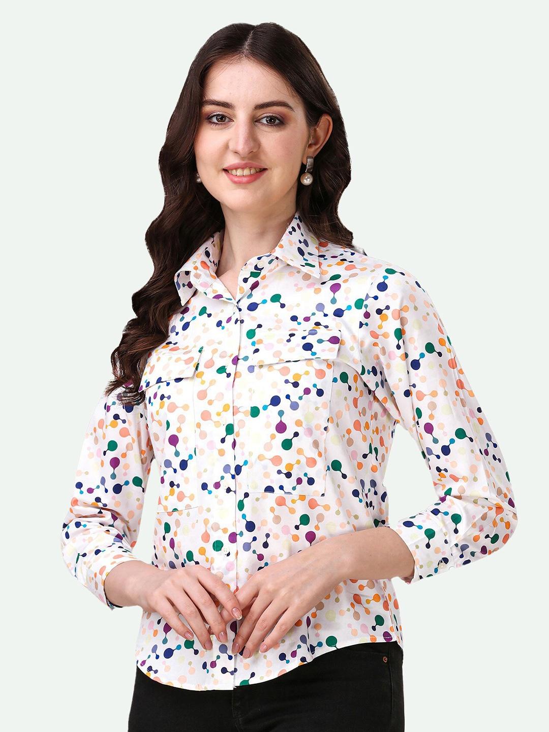 french crown standard abstract printed cotton casual shirt