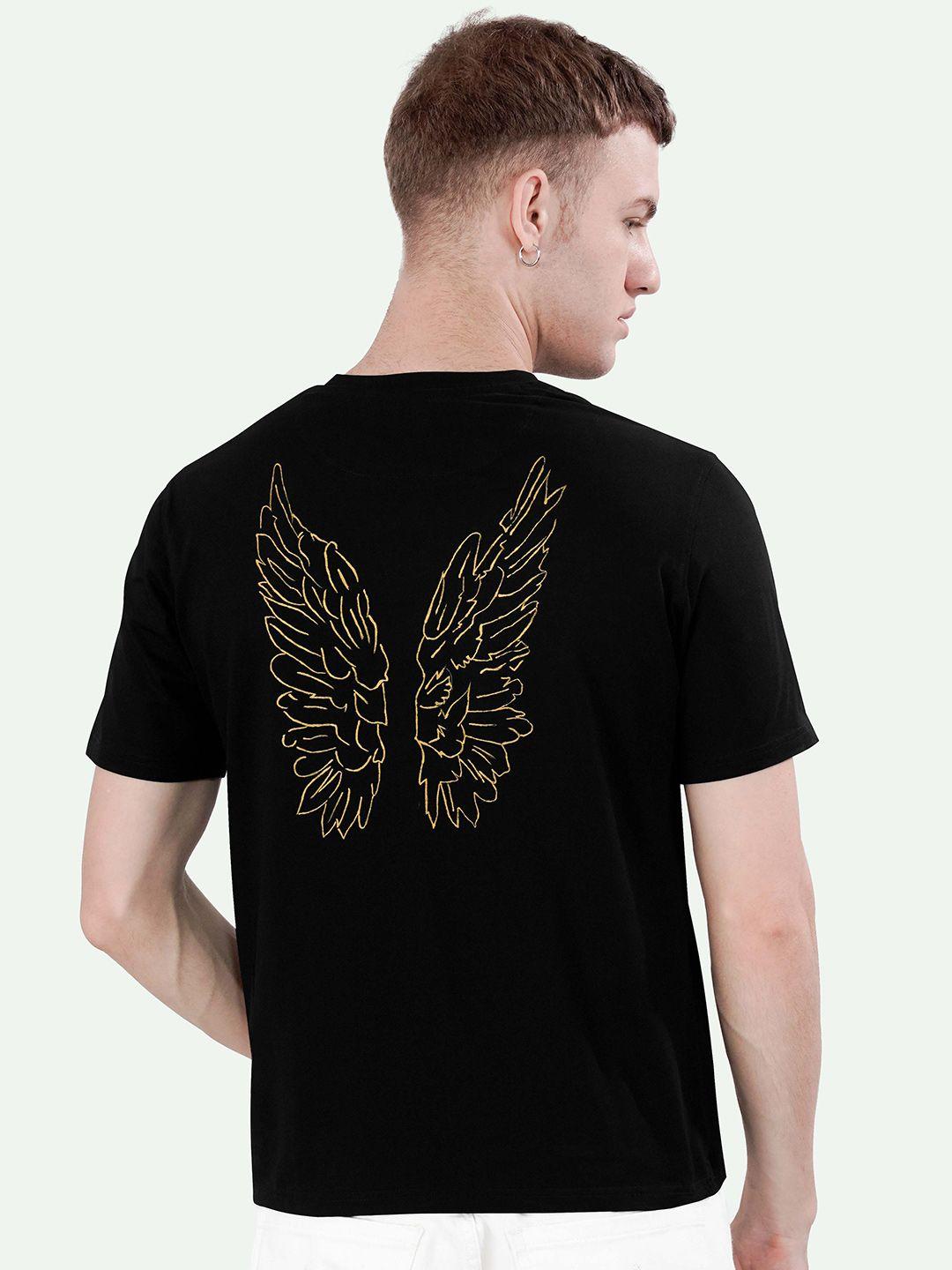 french crown wings printed cotton t-shirt