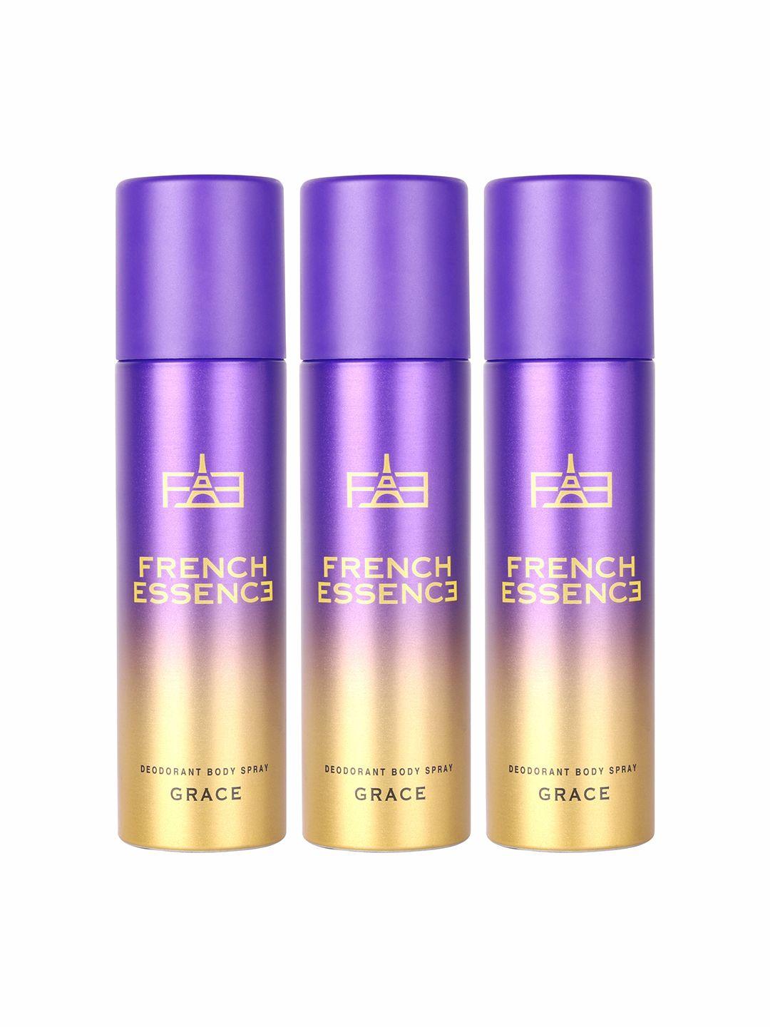 french essence women set of 3 grace long lasting deodorant body spray - 150ml each