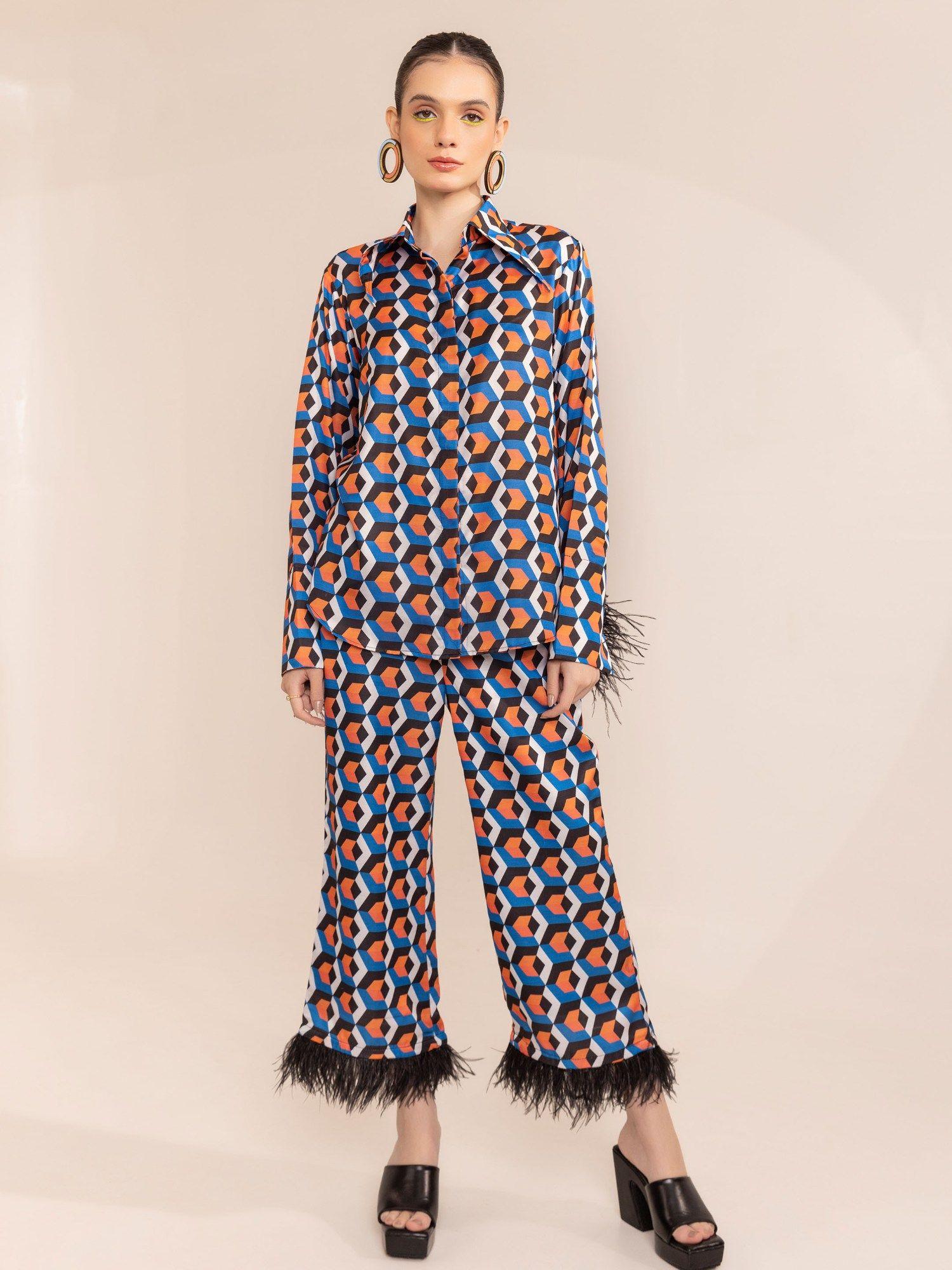 french multi-color printed co-ord (set of 2)