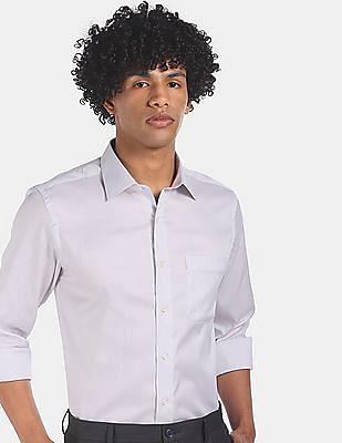 french placket regular fit solid formal shirt