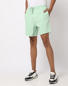 french terry shorts with slip pockets