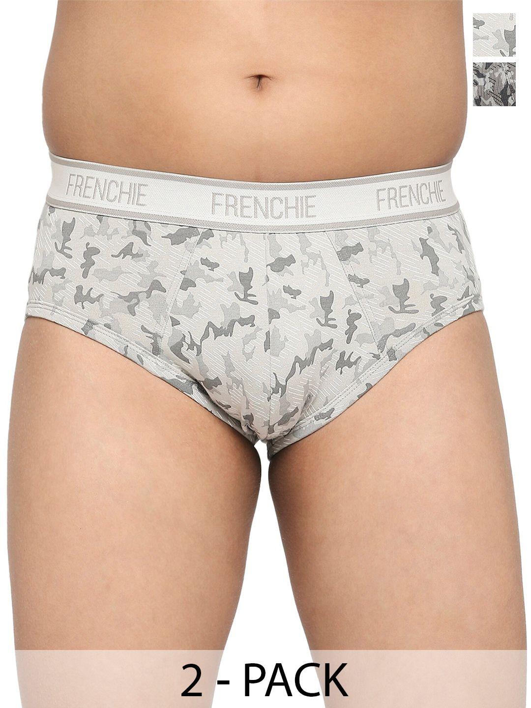 frenchie boys pack of 2 printed cotton hipster briefs fr-bf-u1904-1x5-gray-lgray-xs