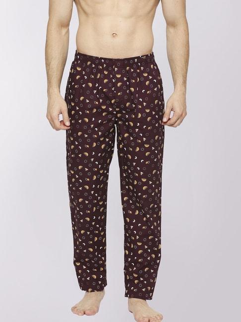 frenchie brown cotton skinny fit printed nightwear pyjamas
