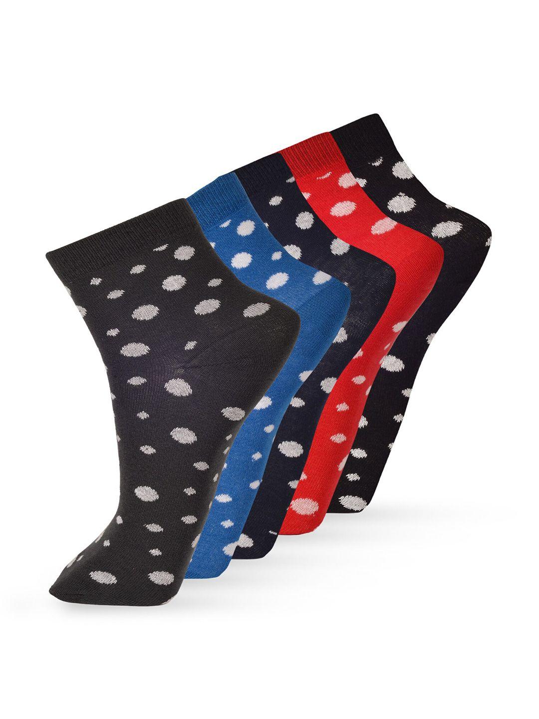 frenchie men pack of 5 assorted patterned ankle-length socks