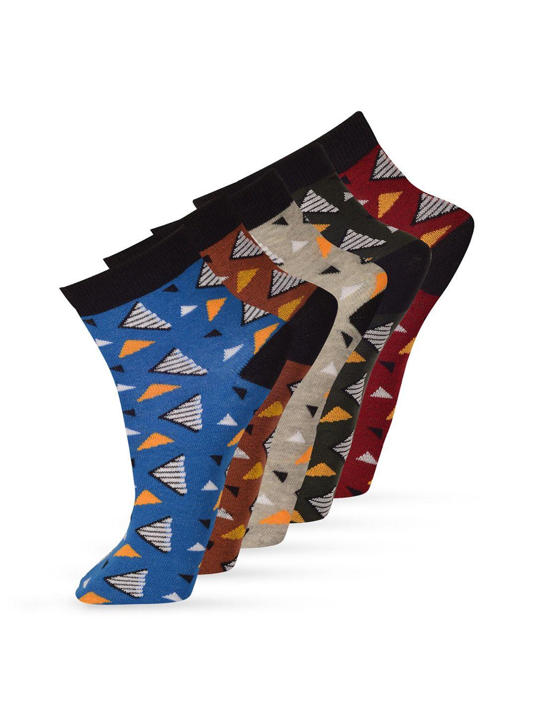 frenchie men pack of 5 patterned assorted ankle-length socks