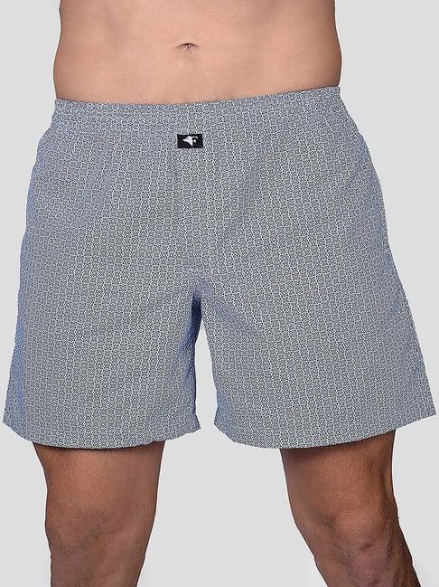 frenchie ocean blue relaxed fit printed boxers