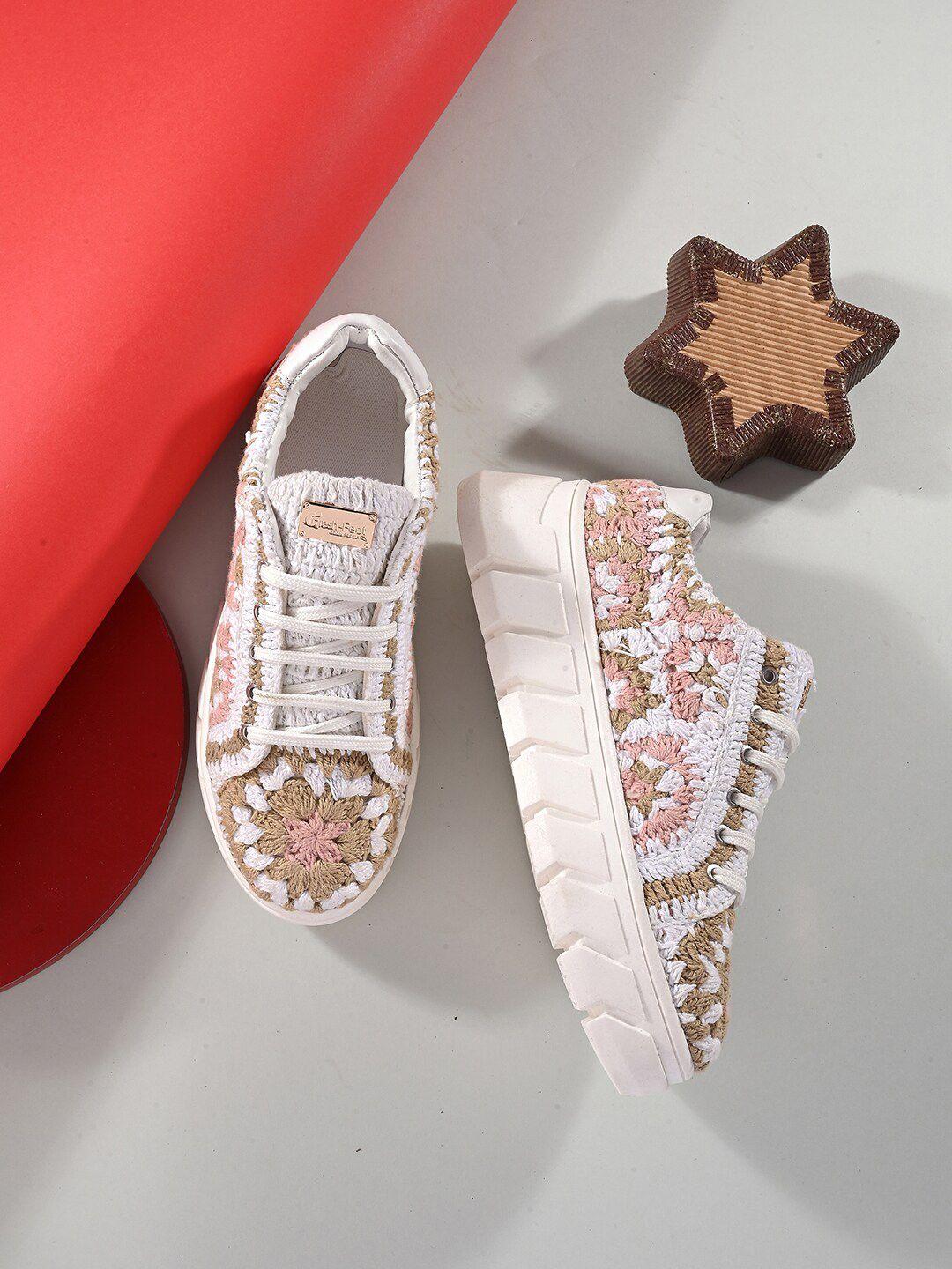 fresh 1947 feet women embroidered lightweight memory foam sneakers