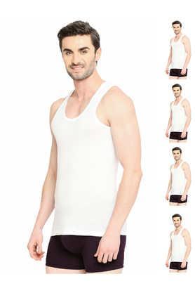 fresh men's quick dry pure cotton vest stay fresh 24x7 with sweat absorbent technology - pack of 2 - white