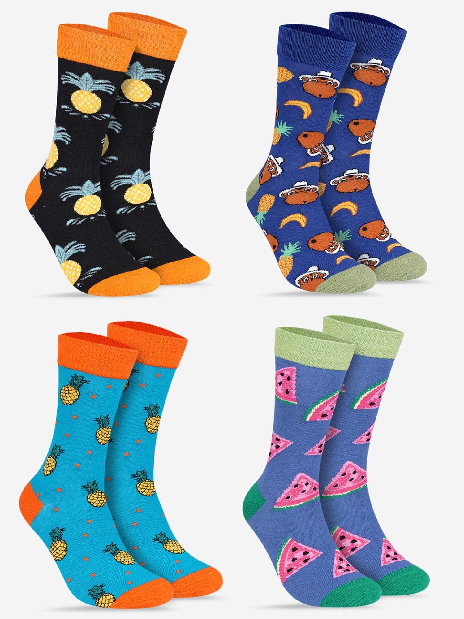 fresno crew length multi color socks - pack of 4