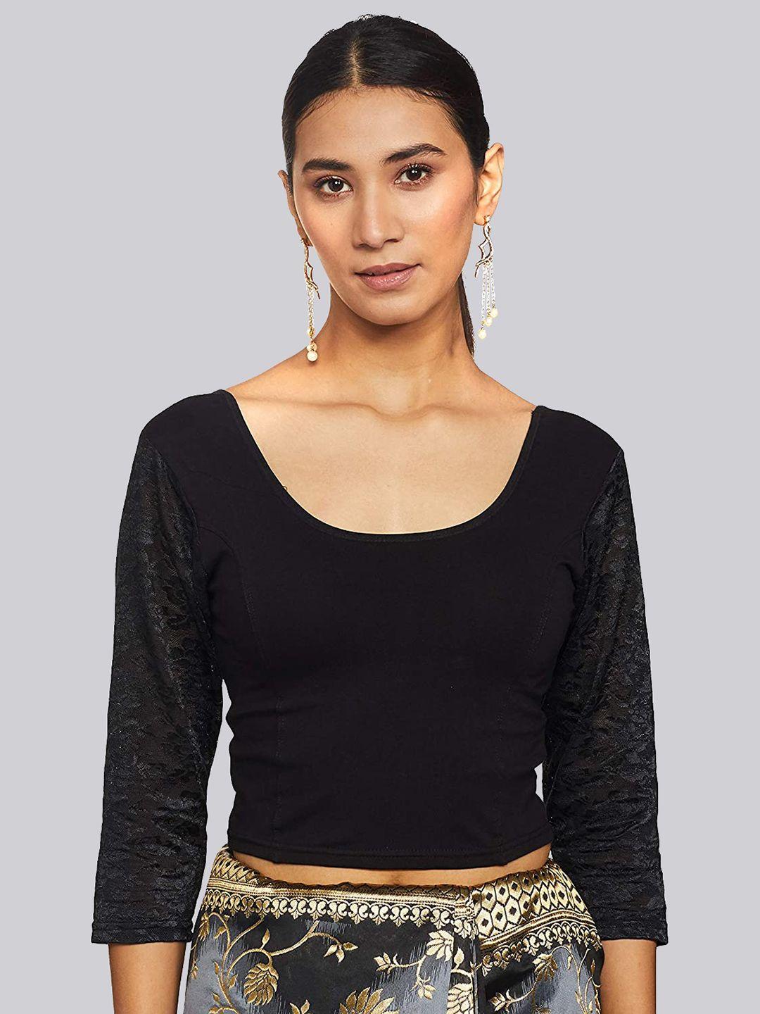fressia fabrics round neck saree blouse