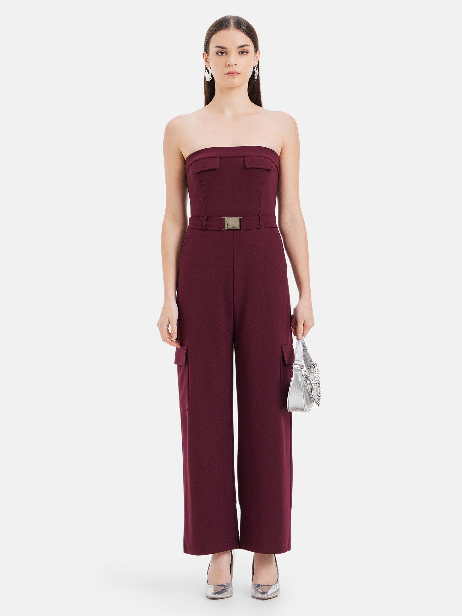 freya strapless jumpsuit with belt (set of 2)