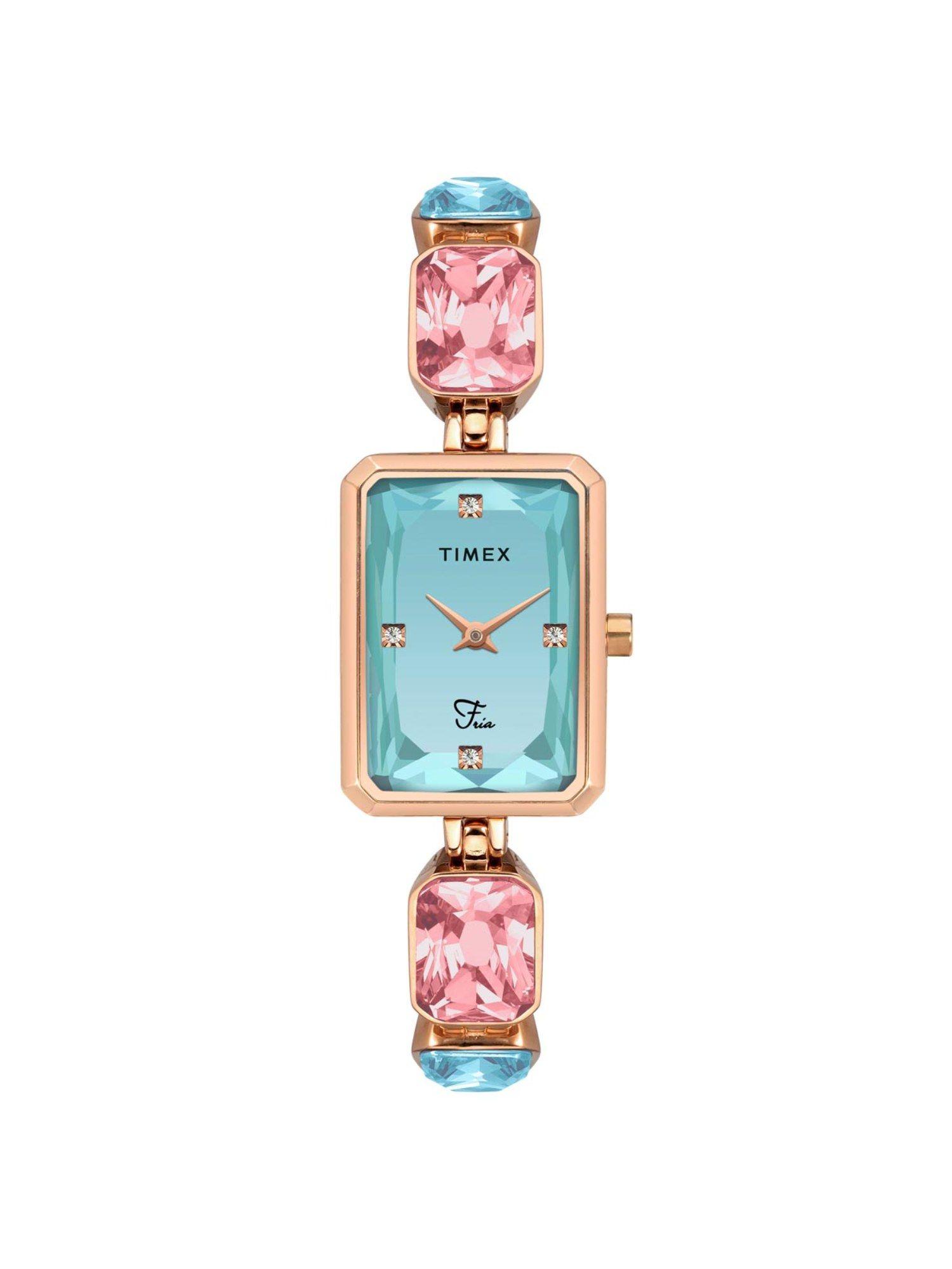 fria women blue rectangular analog watch - twel16900