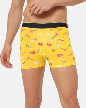 fried egg print trunks with elasticated wasitband