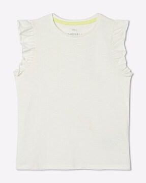 frill round-neck t-shirt