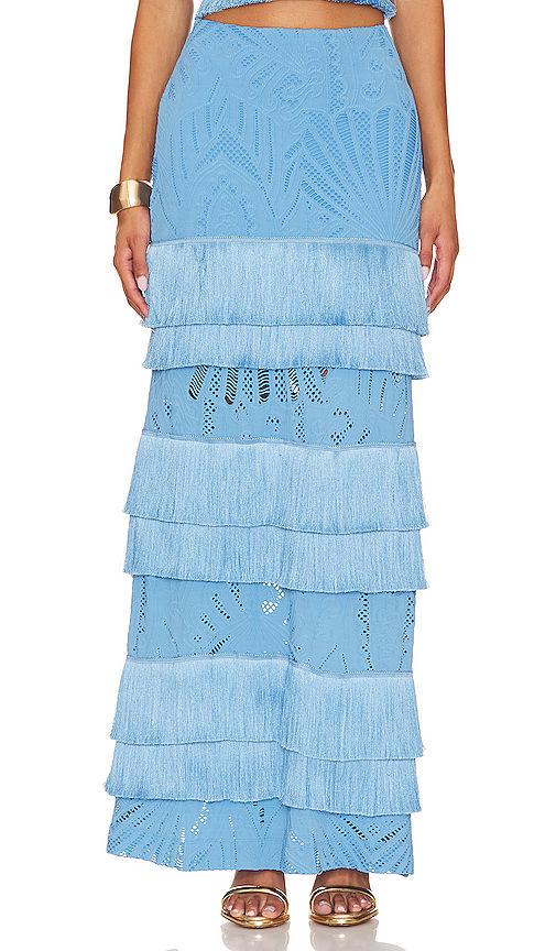 fringe lace maxi skirt