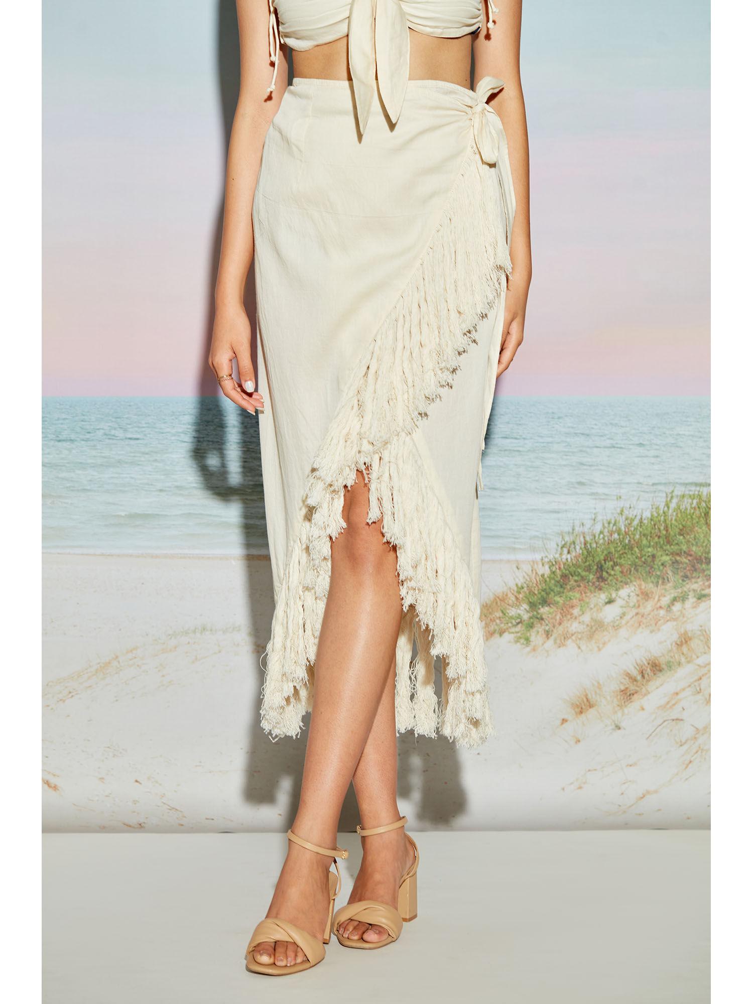 fringe lace wrap skirt