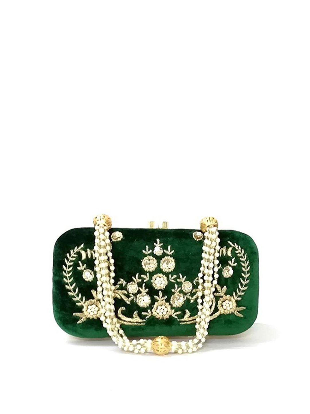 fringes embroidered box clutch