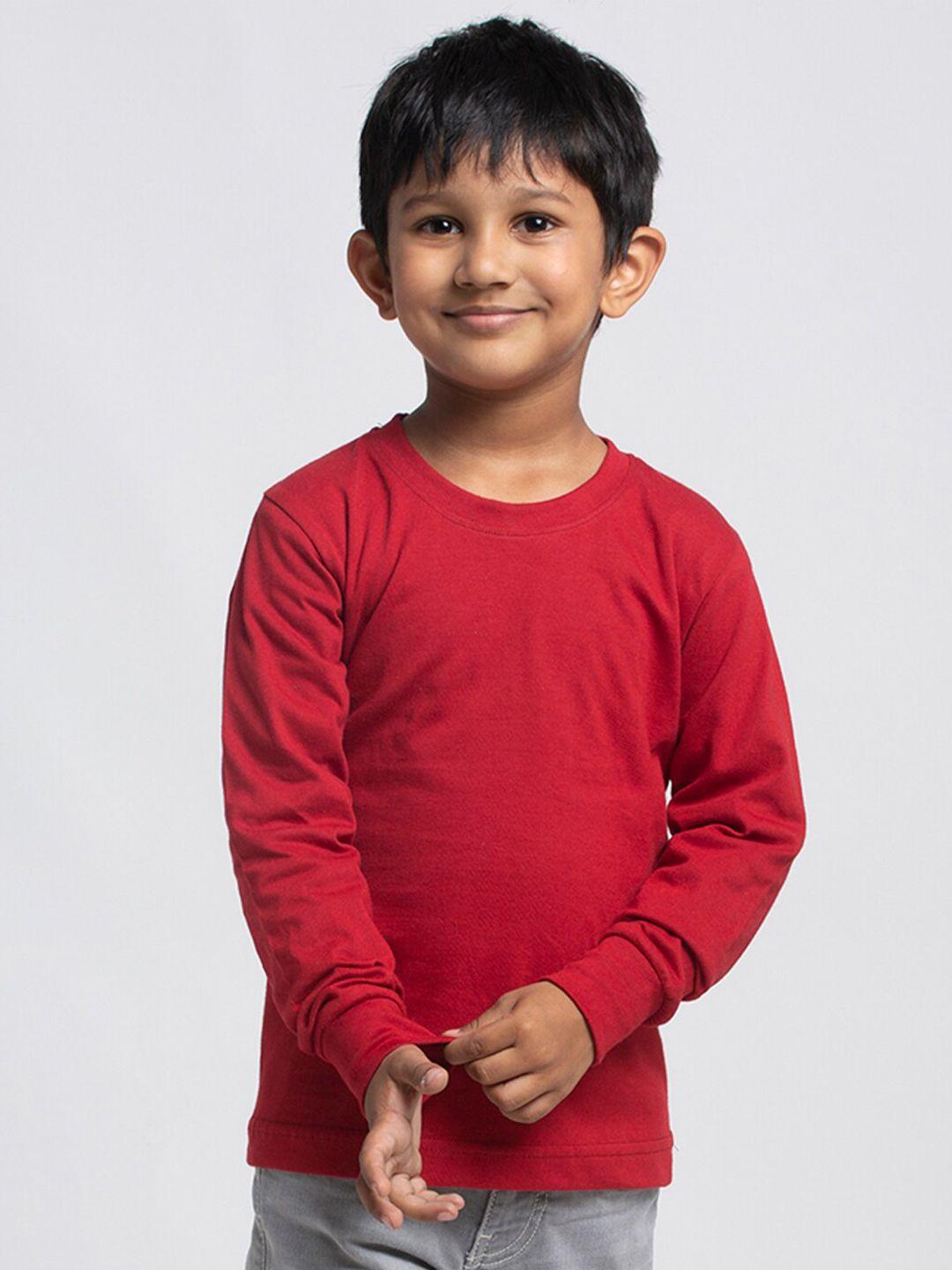 friskers boys red grip round neck t-shirt