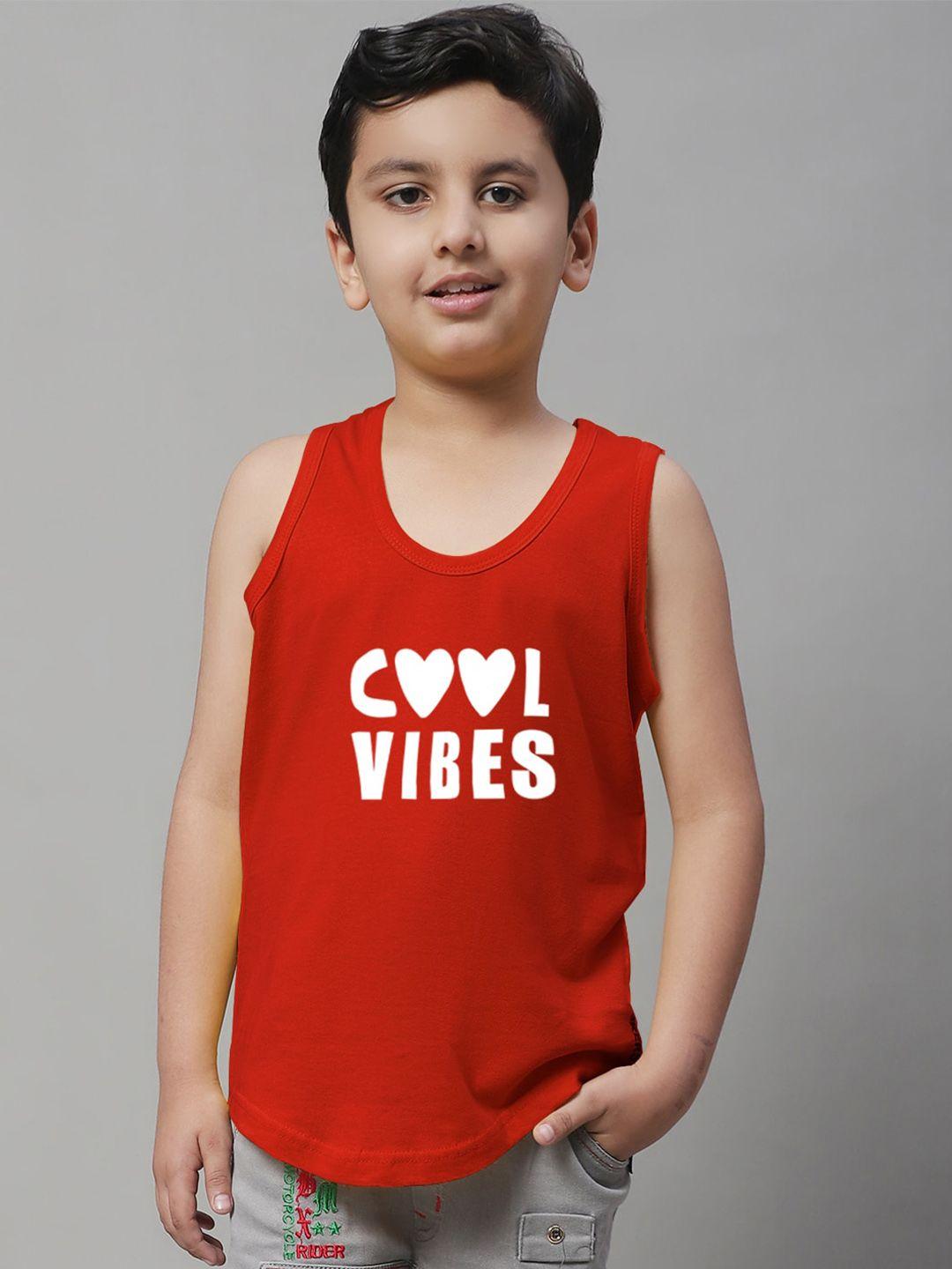 friskers boys typography printed pure cotton basic vest