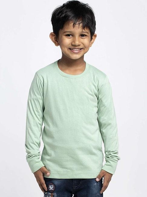 friskers kids pista green cotton regular fit full sleeves t-shirt